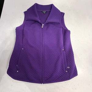 Lauren Ralph Lauren Diamond Quilted Full-Zip Vest Purple Size L